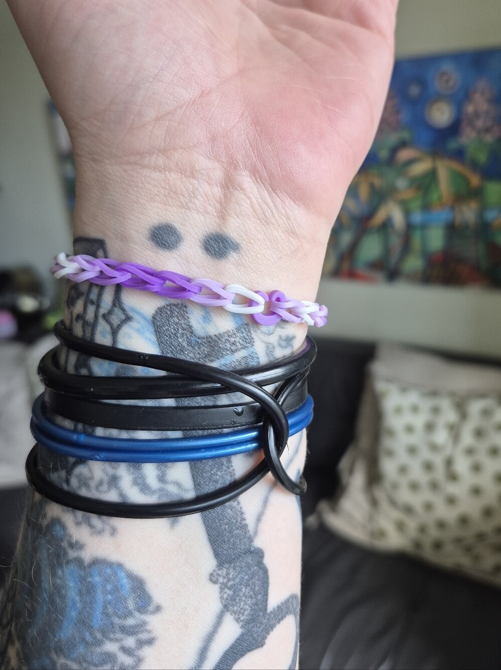 Elastic Bracelet - Purple Gradient **Customizable** - Picture 3 of 4